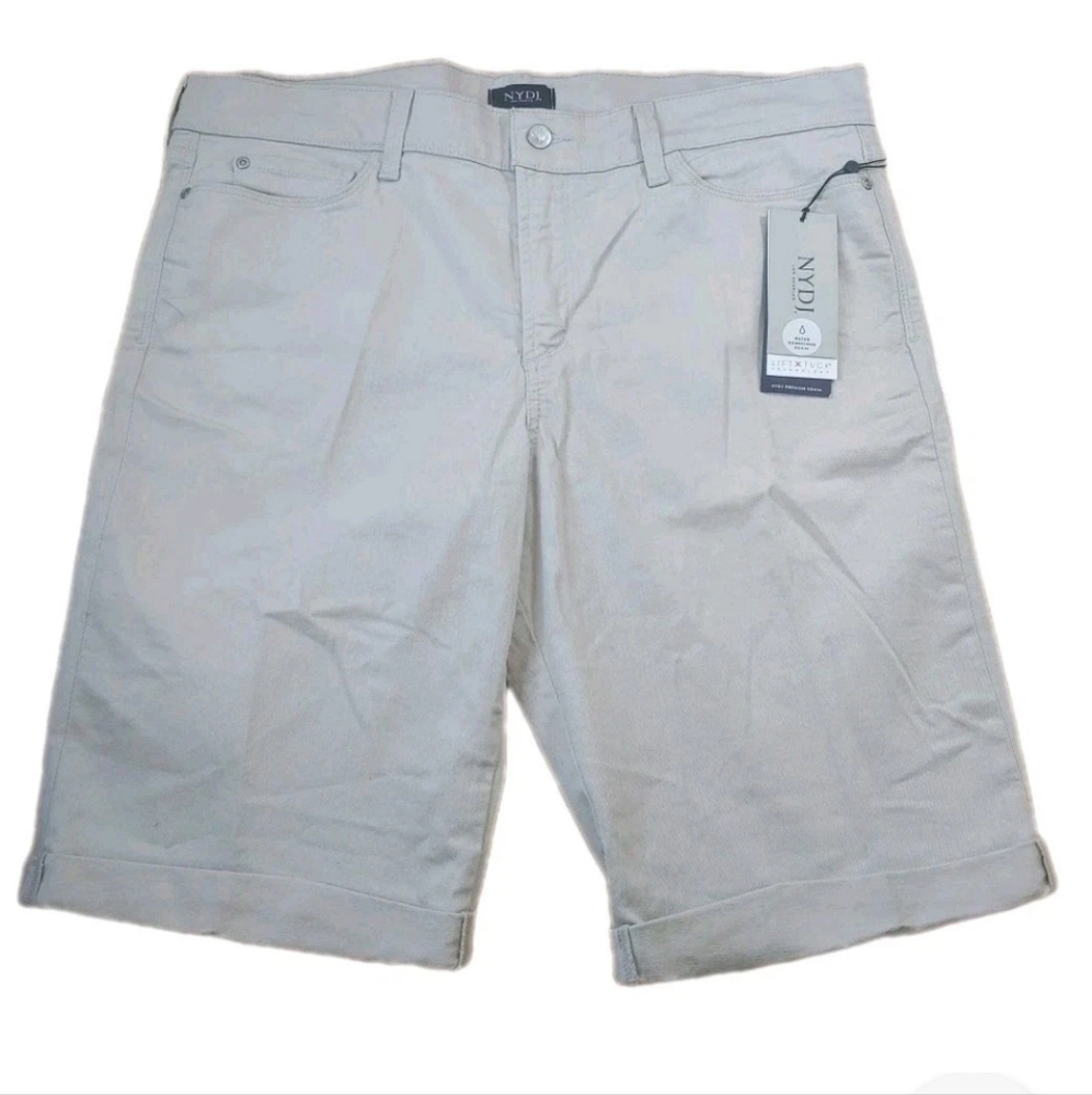 NYDJ Briella Long Shorts Woman Plus Sz 16 Clay Lift Tuck Tech Travel Walking Nwt - Picture 3 of 11